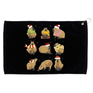 Santa Capybara Crew Christmas Funny Capybaras Lover Xmas Pj Grommeted Golf Towel