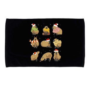 Santa Capybara Crew Christmas Funny Capybaras Lover Xmas Pj Microfiber Hand Towel