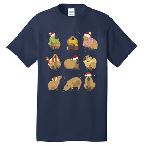 Santa Capybara Crew Christmas Funny Capybaras Lover Xmas Pj Tall T-Shirt