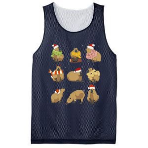 Santa Capybara Crew Christmas Funny Capybaras Lover Xmas Pj Mesh Reversible Basketball Jersey Tank