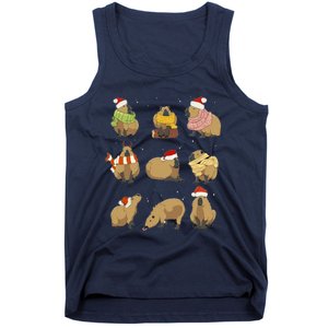 Santa Capybara Crew Christmas Funny Capybaras Lover Xmas Pj Tank Top