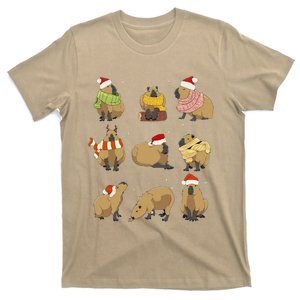 Santa Capybara Crew Christmas Funny Capybaras Lover Xmas Pj T-Shirt