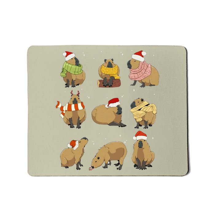 Santa Capybara Crew Christmas Funny Capybaras Lover Xmas Pj Mousepad