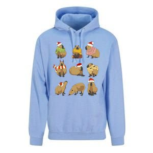 Santa Capybara Crew Christmas Funny Capybaras Lover Xmas Pj Unisex Surf Hoodie