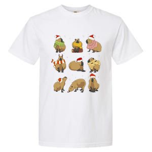 Santa Capybara Crew Christmas Funny Capybaras Lover Xmas Pj Garment-Dyed Heavyweight T-Shirt