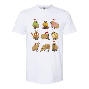 Santa Capybara Crew Christmas Funny Capybaras Lover Xmas Pj Softstyle CVC T-Shirt