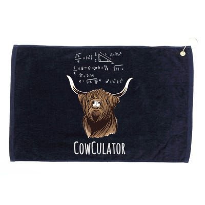 Scottisch Cow Cowculator Scottish Highland Cattle Grommeted Golf Towel