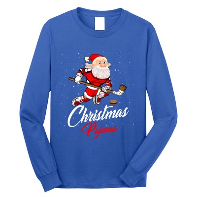 Santa Claus Christmas Pajama Ice Hockey Costume Gift Long Sleeve Shirt