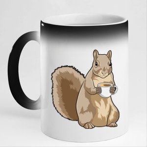 Squirrel Coffee Cup Gift 11oz Black Color Changing Mug