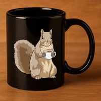 Squirrel Coffee Cup Gift 11oz C Handle Ceramic Mug