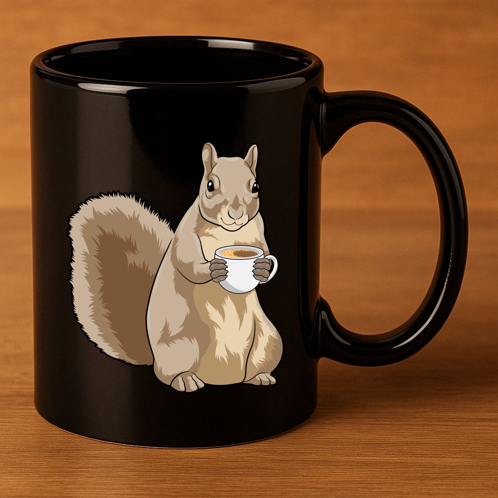 Squirrel Coffee Cup Gift 11oz C Handle Ceramic Mug