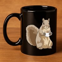 Squirrel Coffee Cup Gift 11oz C Handle Ceramic Mug