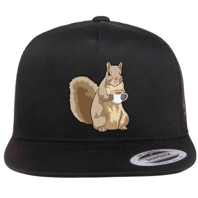 Squirrel Coffee Cup Gift Flatbill Hat