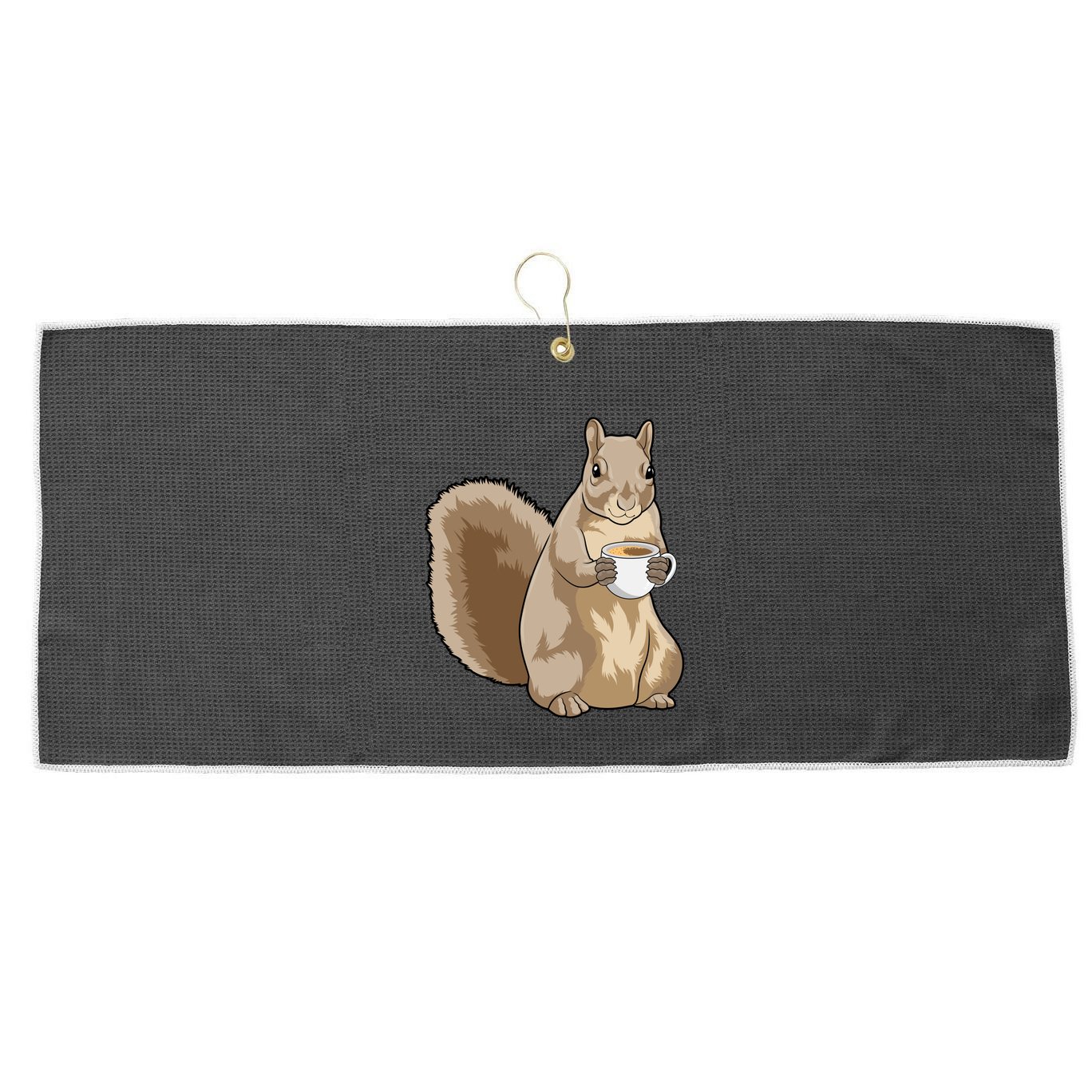 Squirrel Coffee Cup Gift Large Microfiber Waffle Golf Towel