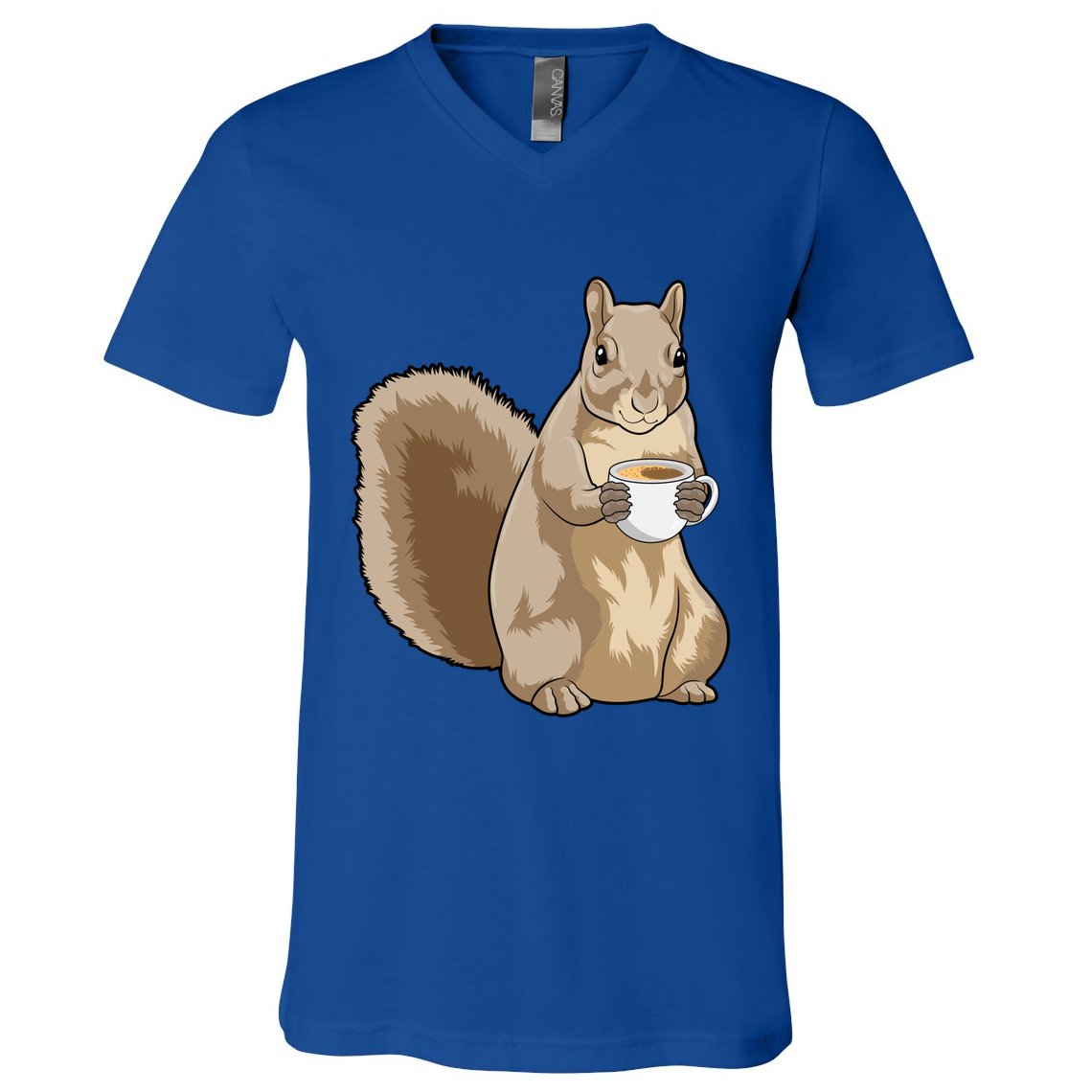 Squirrel Coffee Cup Gift V-Neck T-Shirt