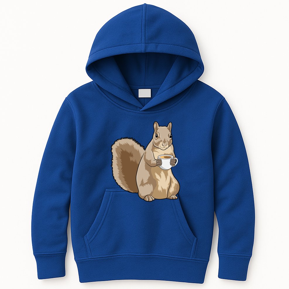 Squirrel Coffee Cup Gift Kids Hoodie