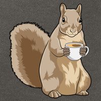 Squirrel Coffee Cup Gift Cotton Canvas Backpack