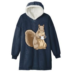 Squirrel Coffee Cup Gift Hooded Wearable Blanket