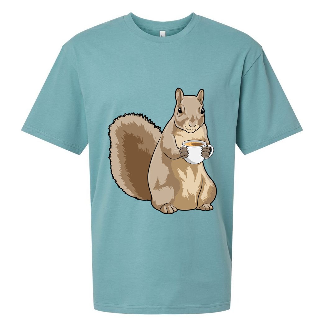 Squirrel Coffee Cup Gift Sueded Cloud Jersey T-Shirt