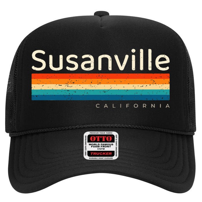 Susanville Ca California High Crown Mesh Back Trucker Hat