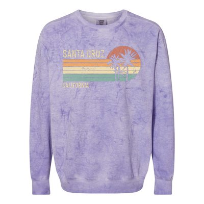 Santa Cruz California Sunset 70s 80s Colorblast Crewneck Sweatshirt