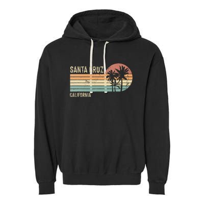 Santa Cruz California Sunset 70s 80s Garment-Dyed Fleece Hoodie