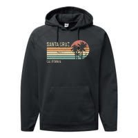 Santa Cruz California Sunset 70s 80s Performance Fleece Hoodie