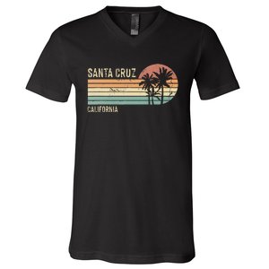 Santa Cruz California Sunset 70s 80s V-Neck T-Shirt