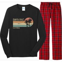 Santa Cruz California Sunset 70s 80s Long Sleeve Pajama Set