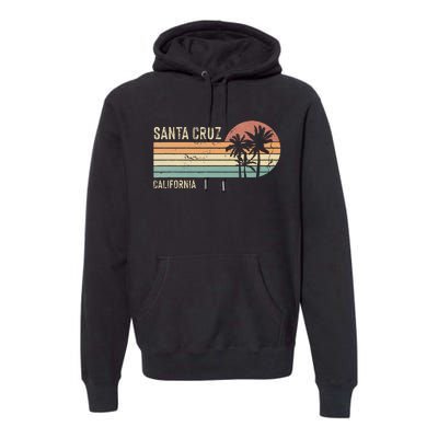 Santa Cruz California Sunset 70s 80s Premium Hoodie