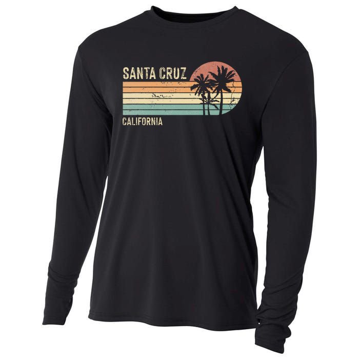 Santa Cruz California Sunset 70s 80s Cooling Performance Long Sleeve Crew