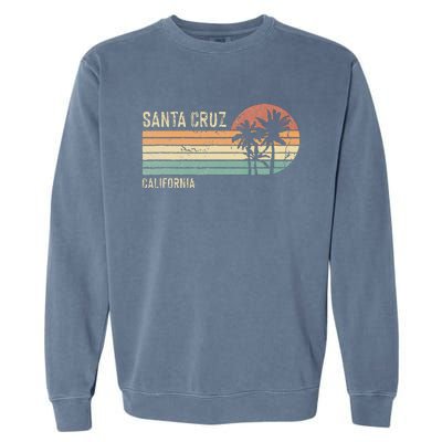 Santa Cruz California Sunset 70s 80s Garment-Dyed Sweatshirt