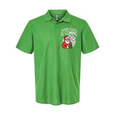 Santa Claus Coming She Said Funny Christmas Xmas Humor Softstyle Adult Sport Polo