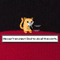 Squirt Click Click We Cant Expect God To Do All The Work Pom Pom 12in Knit Beanie
