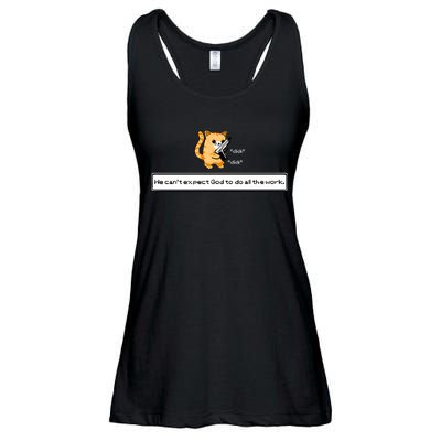 Squirt Click Click We Cant Expect God To Do All The Work Ladies Essential Flowy Tank
