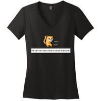 Squirt Click Click We Cant Expect God To Do All The Work Women's V-Neck T-Shirt