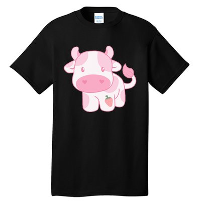 Strawberry Cow Cute Pink Pastel Tall T-Shirt