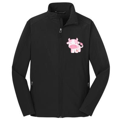 Strawberry Cow Cute Pink Pastel Core Soft Shell Jacket