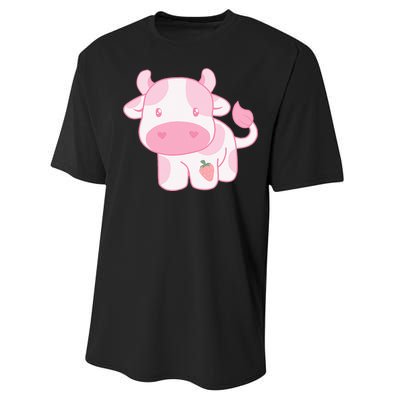 Strawberry Cow Cute Pink Pastel Performance Sprint T-Shirt