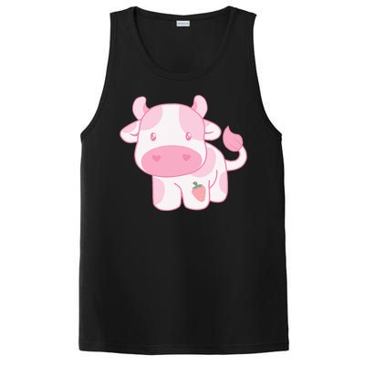 Strawberry Cow Cute Pink Pastel PosiCharge Competitor Tank