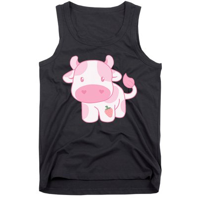 Strawberry Cow Cute Pink Pastel Tank Top