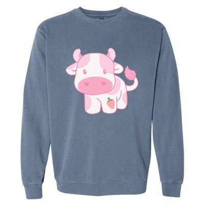 Strawberry Cow Cute Pink Pastel Garment-Dyed Sweatshirt