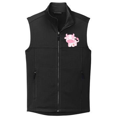 Strawberry Cow Cute Pink Pastel Collective Smooth Fleece Vest