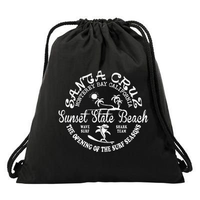 Santa Cruz California Beach Surfing Skate Clothing Drawstring Bag