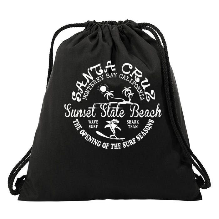 Santa Cruz California Beach Surfing Skate Clothing Drawstring Bag