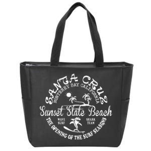 Santa Cruz California Beach Surfing Skate Clothing Zip Tote Bag