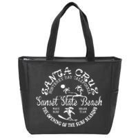 Santa Cruz California Beach Surfing Skate Clothing Zip Tote Bag