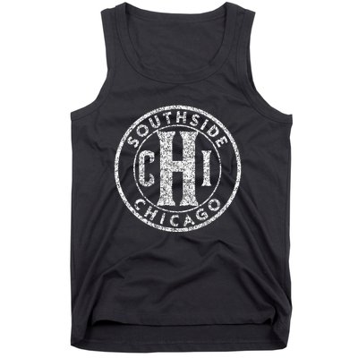 Southside Chicago Chi Circle Sign Distressed Print Tank Top