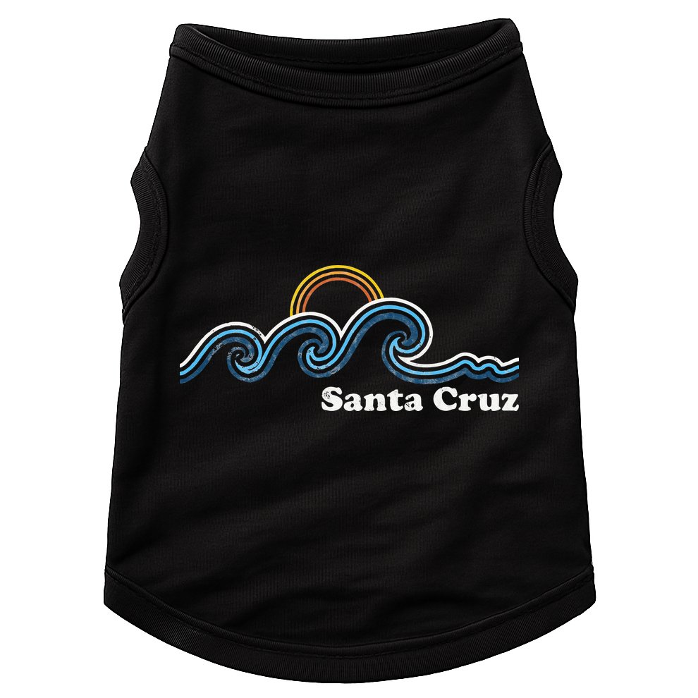 Santa Cruz California CA Sufing Waves Sunset Beach Vintage Doggie Tank