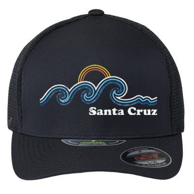 Santa Cruz California CA Sufing Waves Sunset Beach Vintage Flexfit Unipanel Trucker Cap